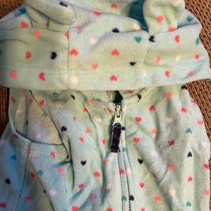 Turquoise Fleece Vest with Hood